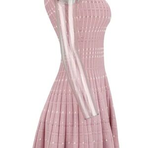 Alexander McQueen Sz S Knit Off the Shoulder Short Sleeve Fitted Dress - New